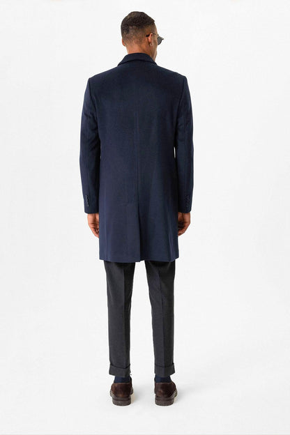 KOALA SYDNEY  Navy Slim Fit Notch Lapel Men's Coat -