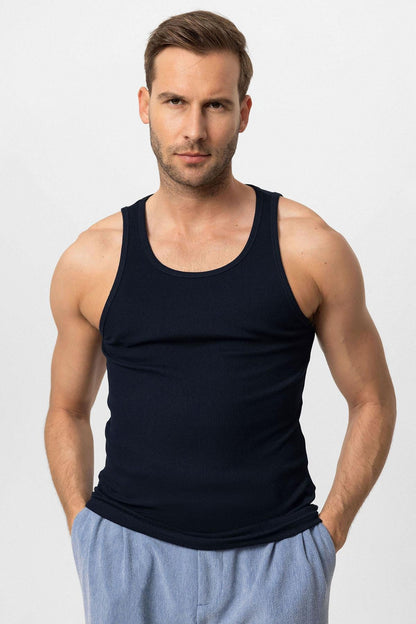 Men's Navy Blue Navy Slim Fit k Top