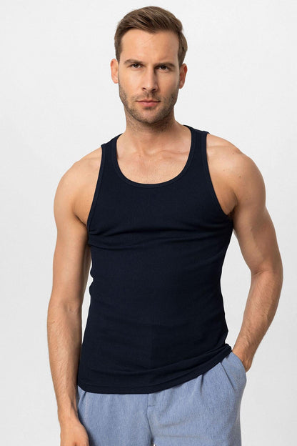 Men's Navy Blue Navy Slim Fit k Top