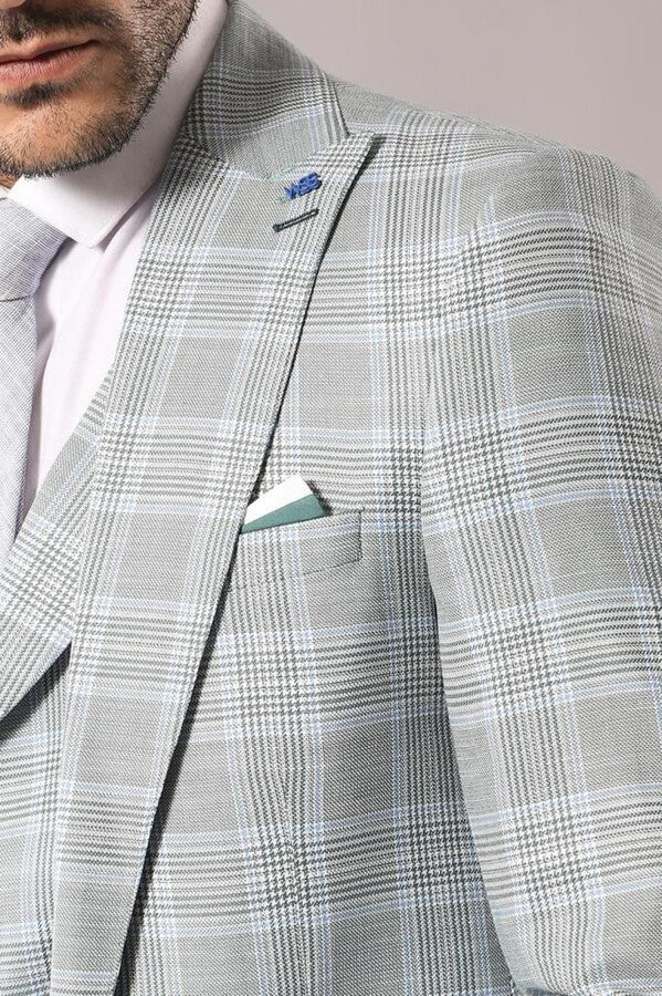 KOALA SYDNEY  Light Green Checked Mens Suit |