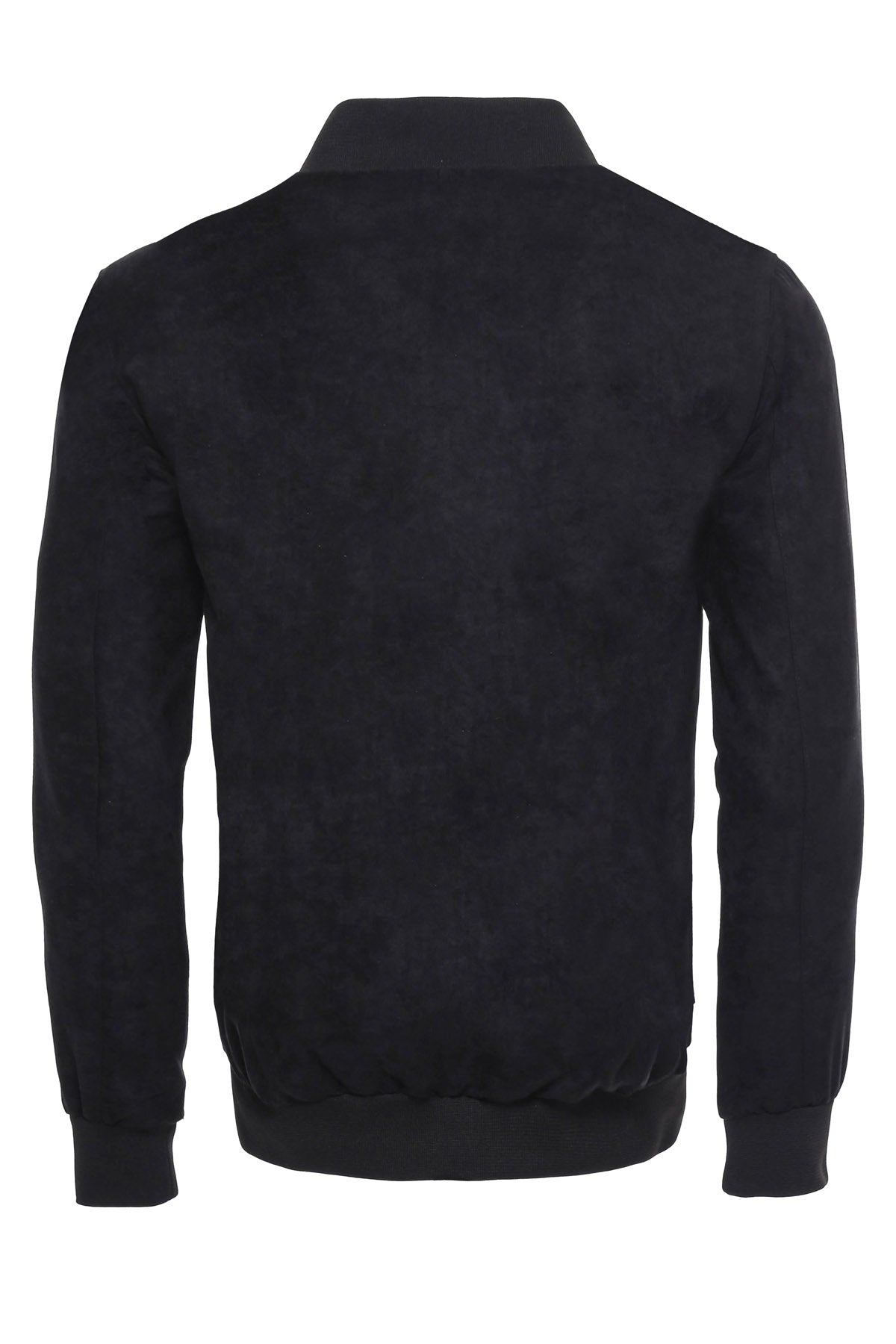 KOALA SYDNEY Flap Pockets Suede Navy Blue Men Bomber Coat