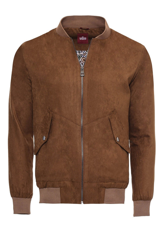 KOALA SYDNEY Tawny Patch Pockets Suede Bomber Coat