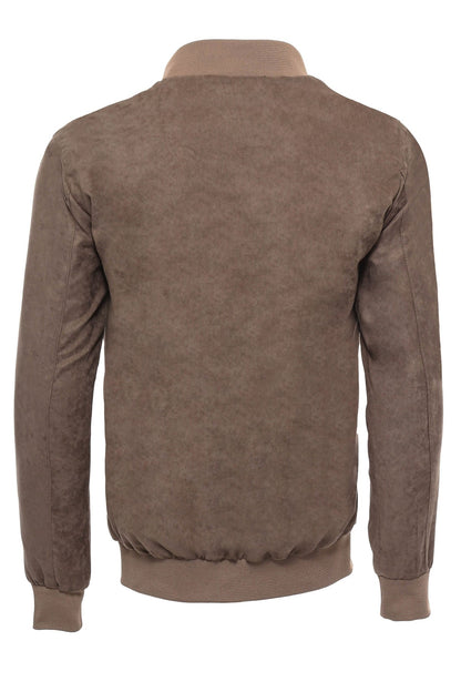 KOALA SYDNEY Flap Pockets Suede Light Brown Men Bomber Coat