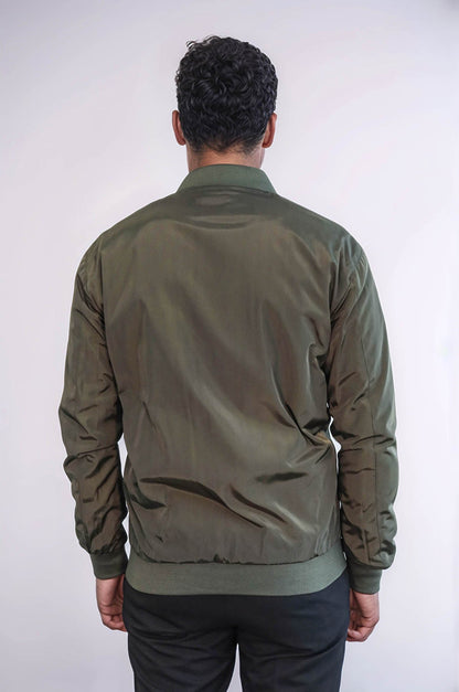 KOALA SYDNEY Zippered Flap Pockets Khaki Men Bomber Coat