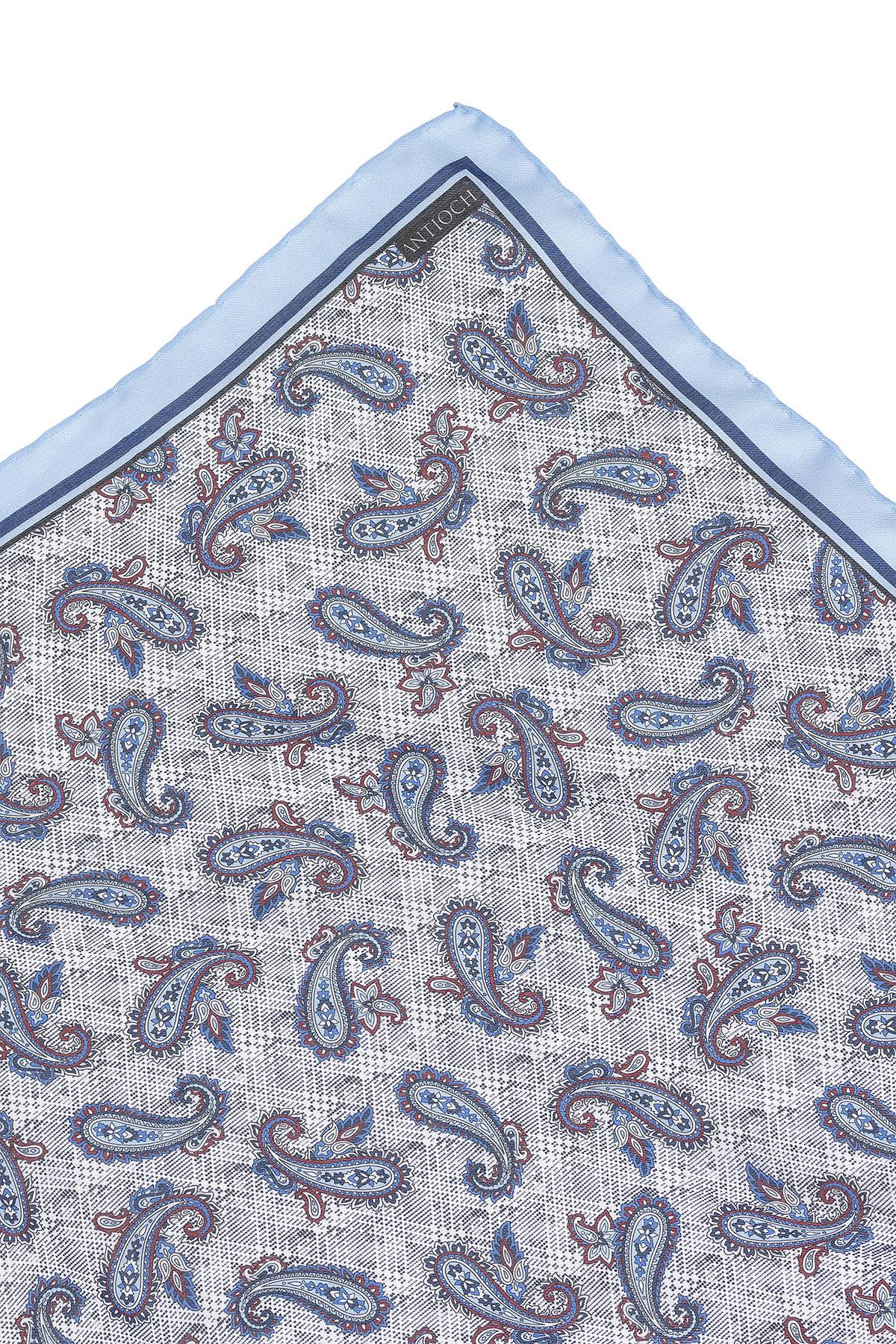 Men's Blue Drop Patterned Scarf