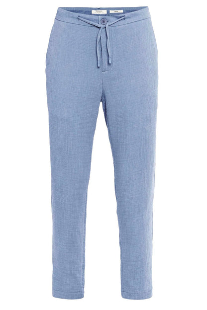 Men's Blue Regular Fit Drawstring Pants