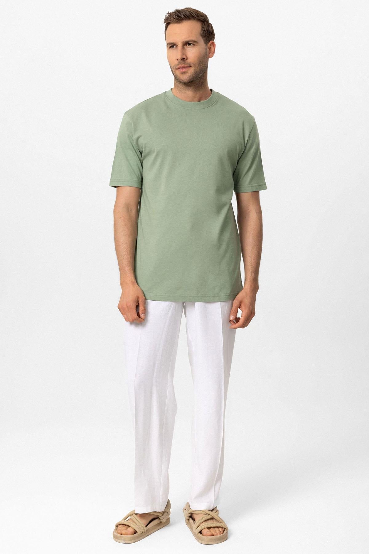 KOALA SYDNEY Men's Mint Crew Neck Basic T-Shirt