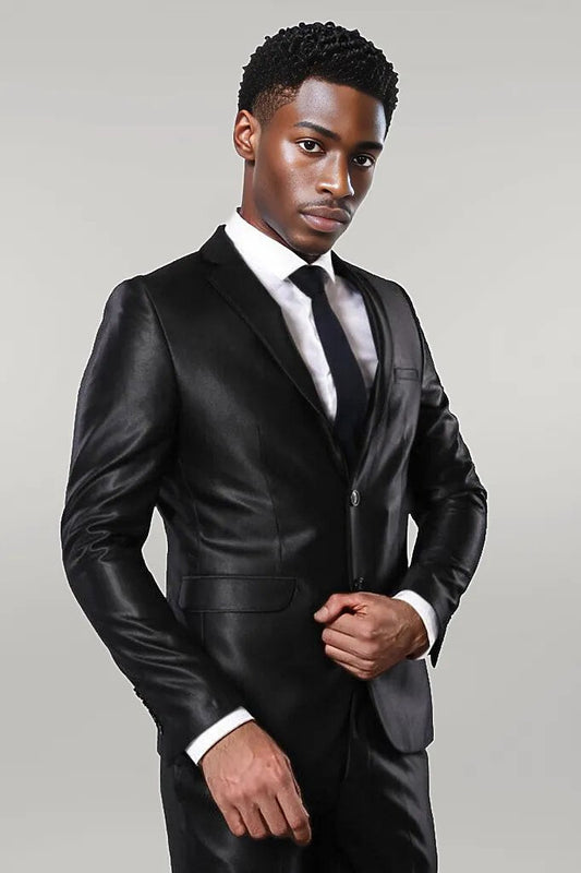 KOALA SYDNEY  Modeled Shiny Black Suit |