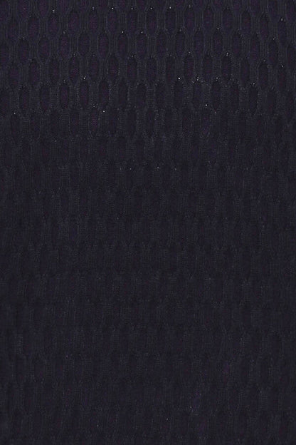 Navy Blue Diamond Patterned Circle Neck Sweater - Wessi