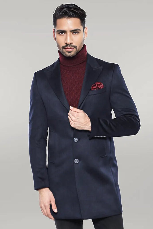 Navy Blue Long Coat