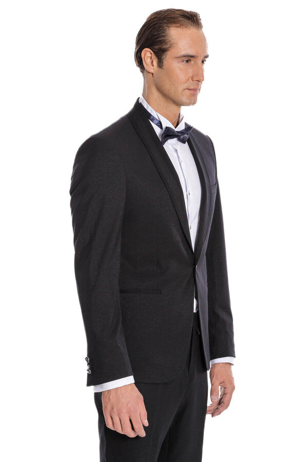 Navy Blue Shawl Lapel Tuxedo