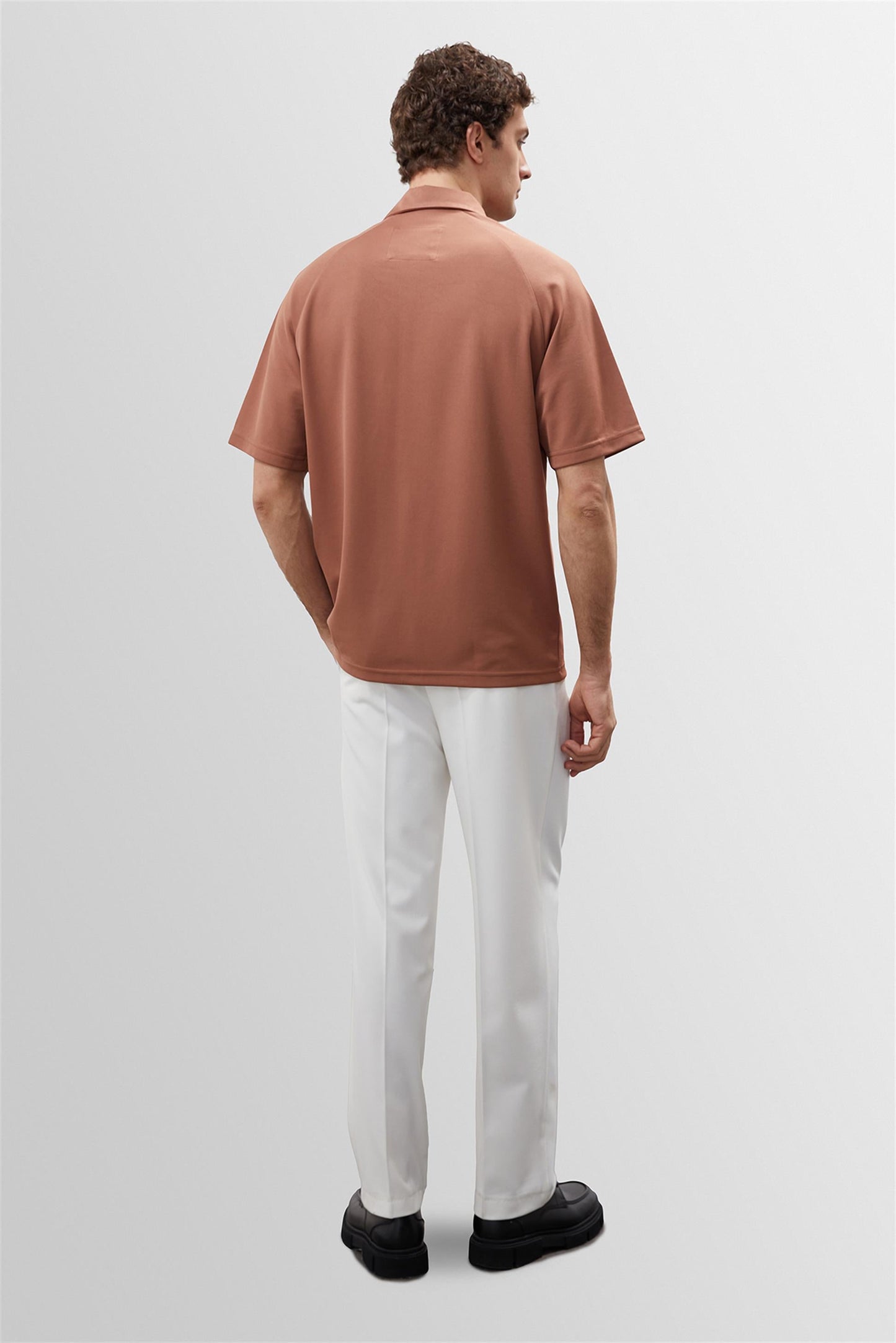 KOALA SYDNEY Men's Light Brown Oversize Short Sleeve Shirt