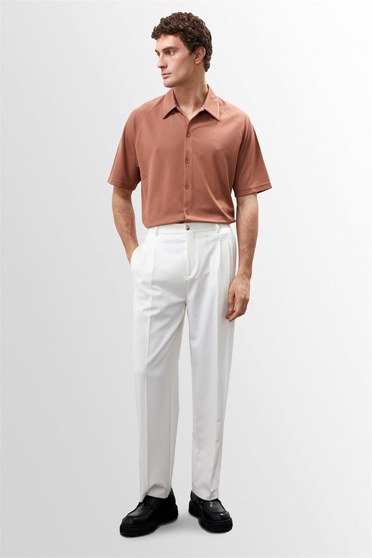 KOALA SYDNEY  Men's Light Brown Oversize Short Sleeve Shirt -