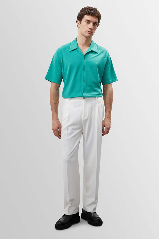Men's Grass Green Oversize Short Sleeve Shirt