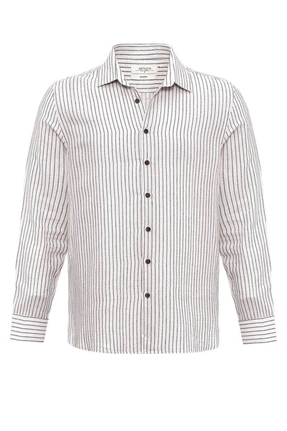 KOALA SYDNEY Men's Black Cotton Striped Shirt