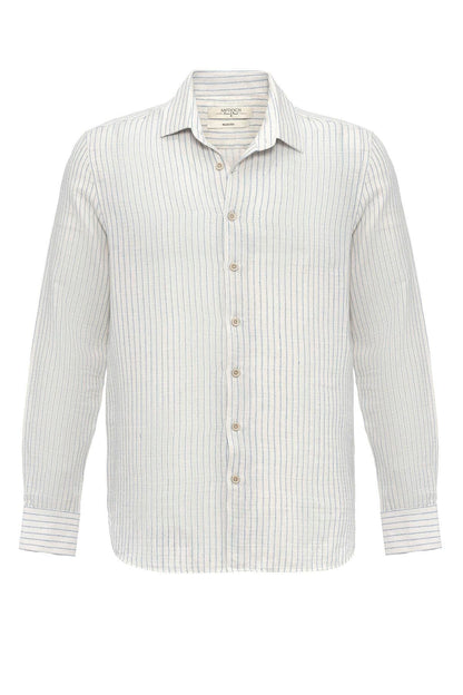 KOALA SYDNEY  Men's Baby Blue Cotton Striped Shirt -