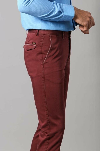 Patch Pocket Burgundy Men's Trousers - Wessi