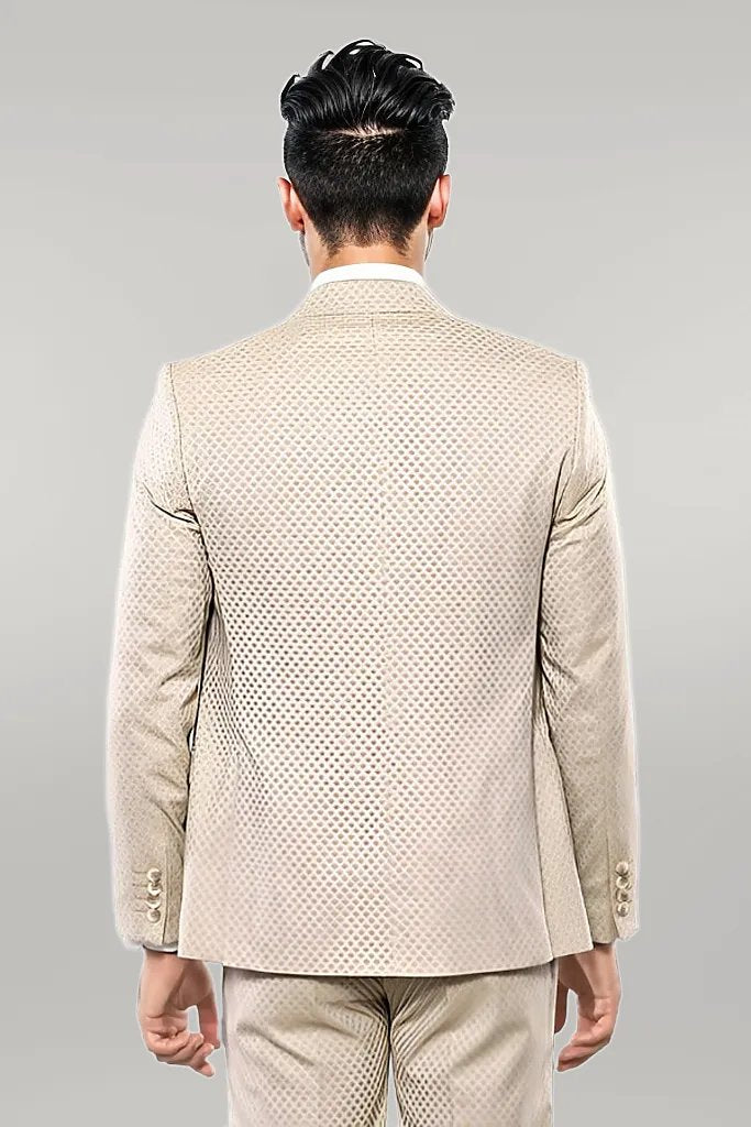 KOALA SYDNEY  Patterned Beige Vested Suit |