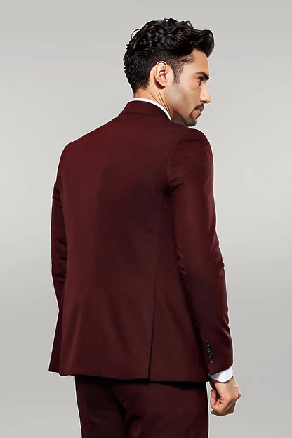 KOALA SYDNEY  Patterned Claret Red 3 Piece Suit |