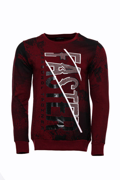 Patterned Slim Fit Brown Sweatshirt