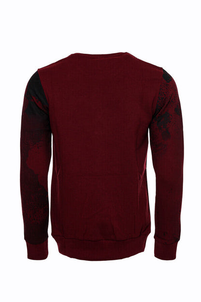 Patterned Slim Fit Brown Sweatshirt