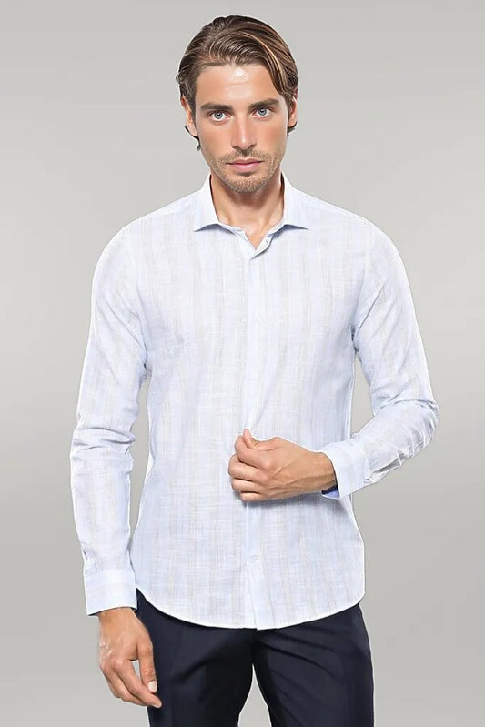 KOALA SYDNEY  Sky Blue Striped Men's Shirt |