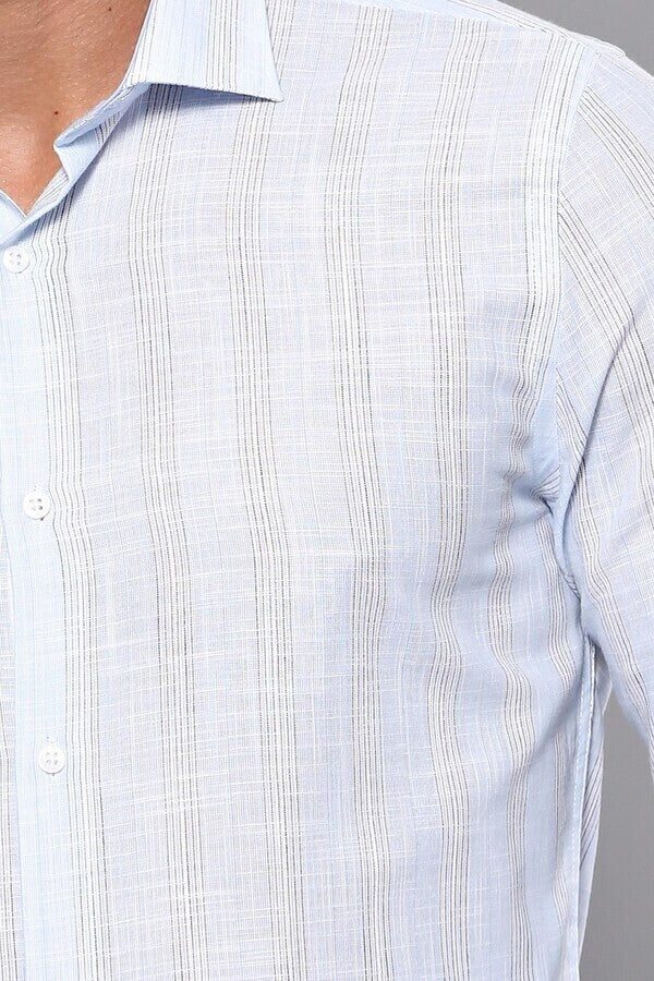KOALA SYDNEY  Sky Blue Striped Men's Shirt |