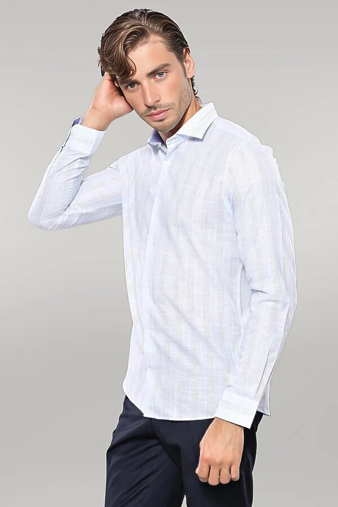 KOALA SYDNEY  Sky Blue Striped Men's Shirt |