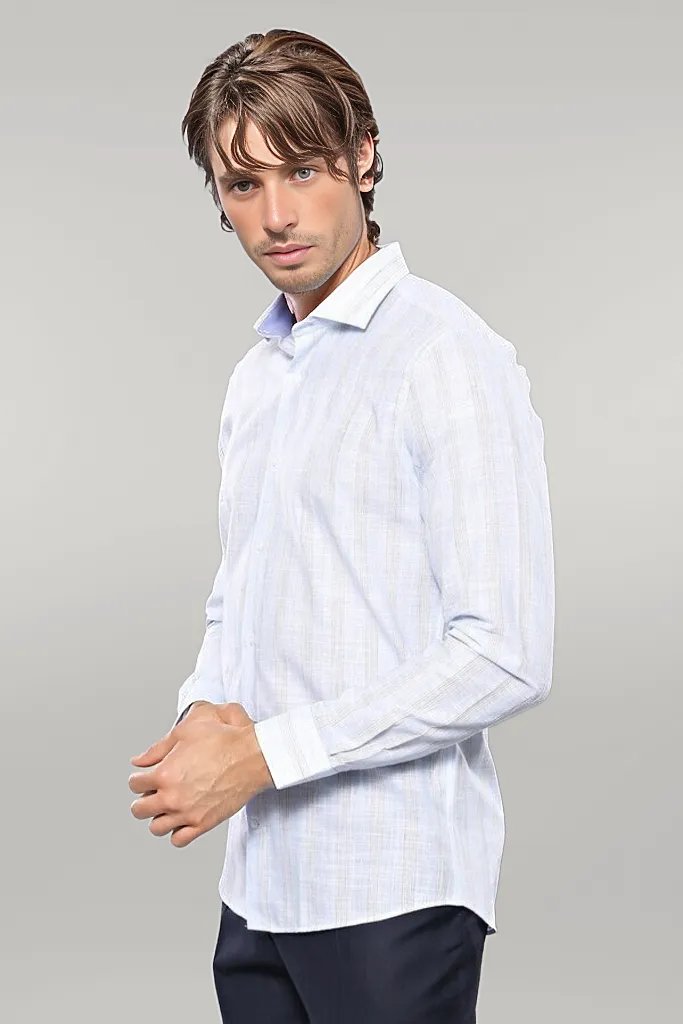 KOALA SYDNEY  Sky Blue Striped Men's Shirt |