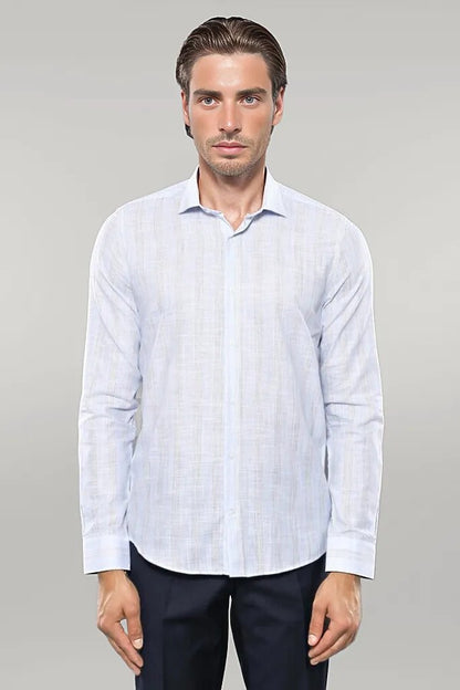KOALA SYDNEY  Sky Blue Striped Men's Shirt |