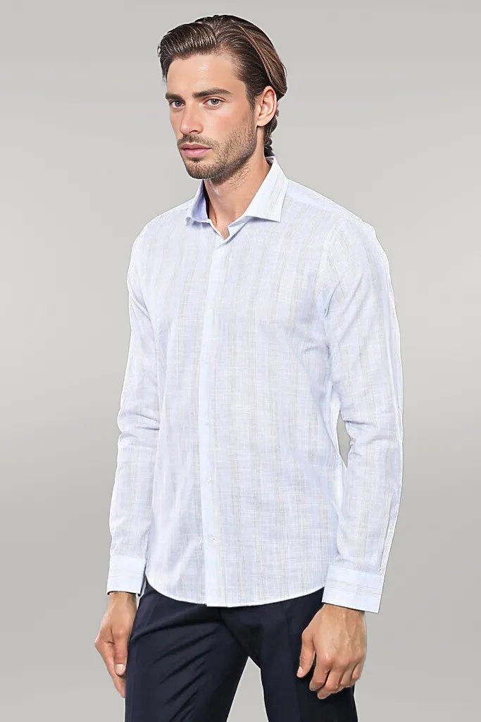 KOALA SYDNEY  Sky Blue Striped Men's Shirt |