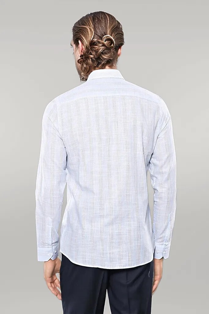 KOALA SYDNEY  Sky Blue Striped Men's Shirt |