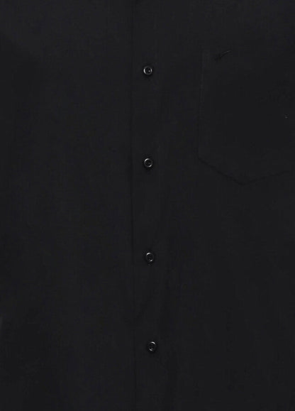 Plain Short Sleeves Black Men Shirt