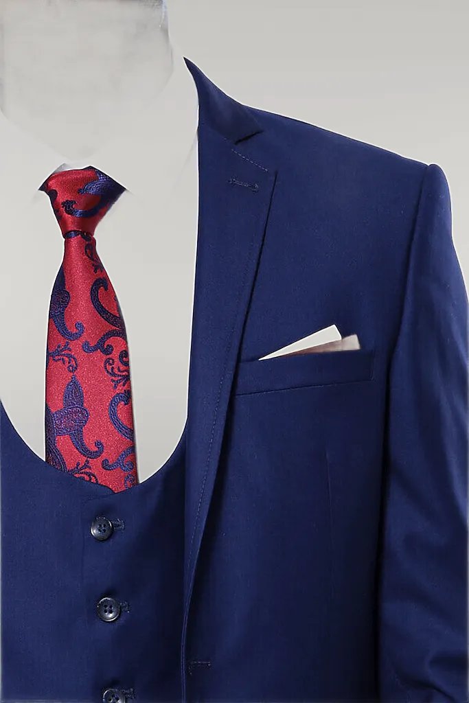 KOALA SYDNEY  Plain Vested Navy Blue Men's Suit |