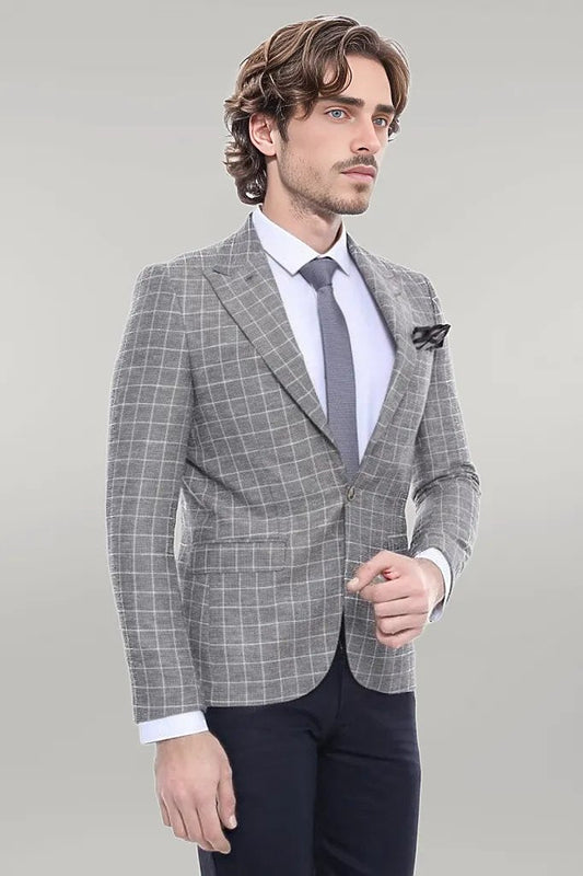 KOALA SYDNEY  Single Button Peak Collar Beige Blazer -