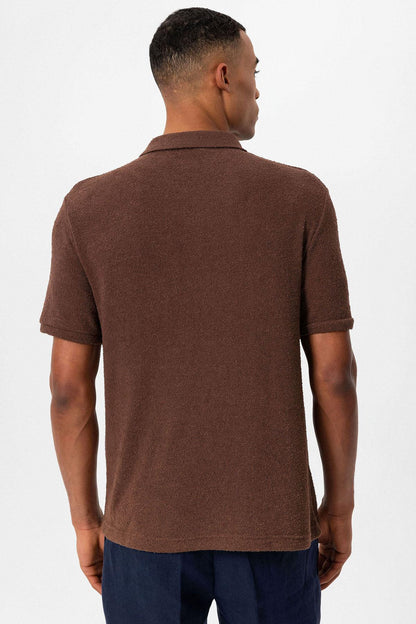 KOALA SYDNEY Men's Brown Polo Collar Knit T-Shirt