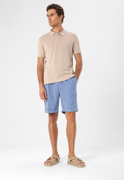 KOALA SYDNEY Men's Beige Polo Neck Slim Fit T-Shirt