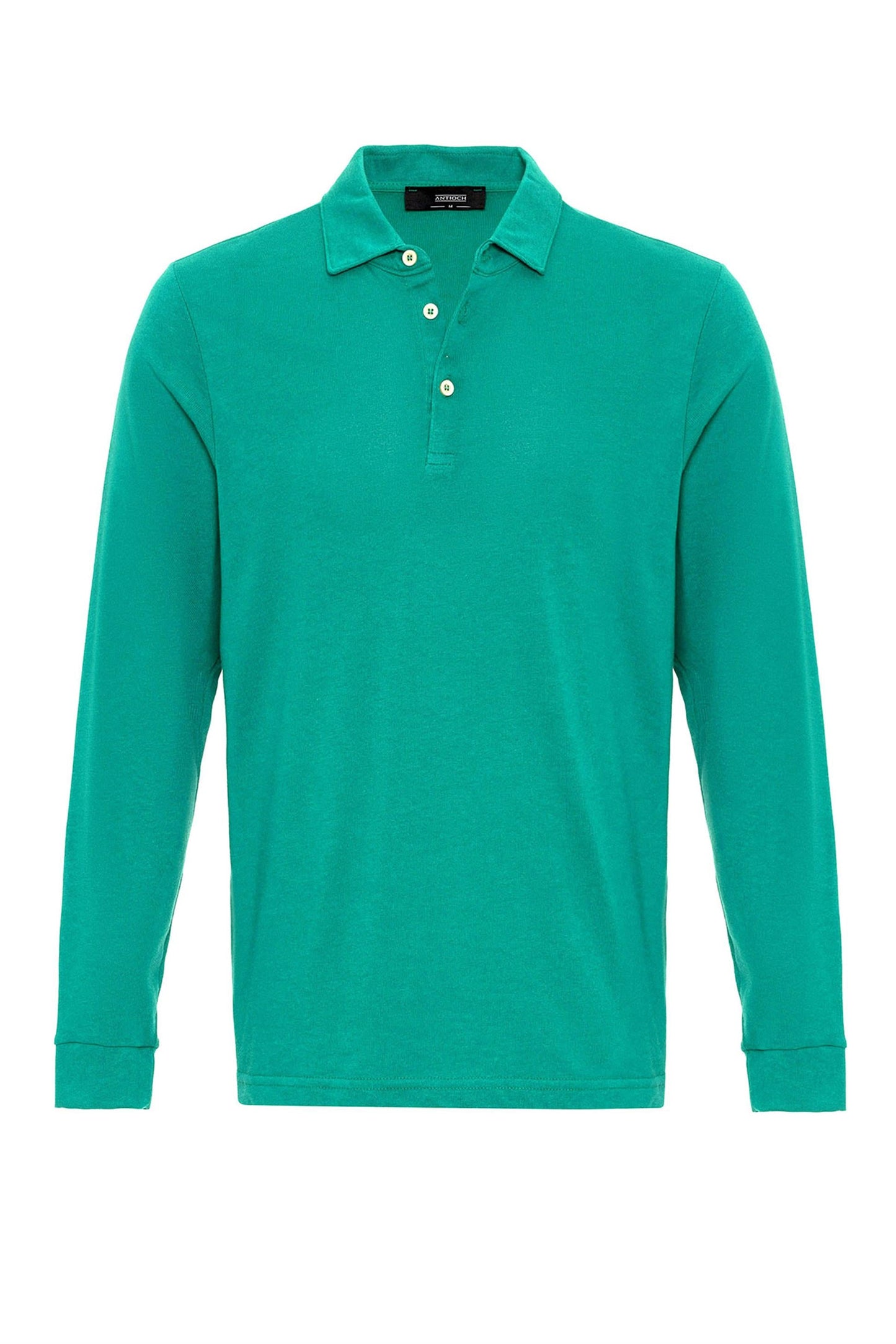 Men's Green Polo Neck Long Sleeve Sweater