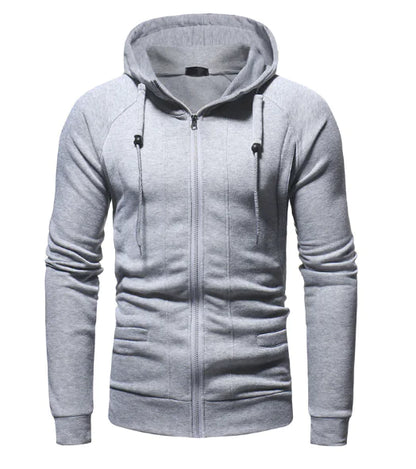 Hooded Cardigan Sweatshirt with Multiple Pockets