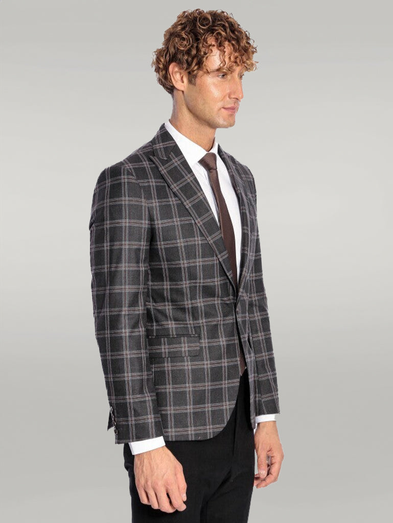 KOALA SYDNEY Slim Fit Peak Lapel Black Men Blazer