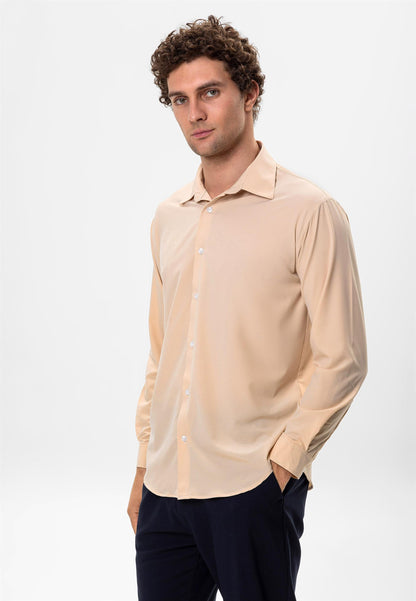 Men's Beige Comfortable Fit Shirt