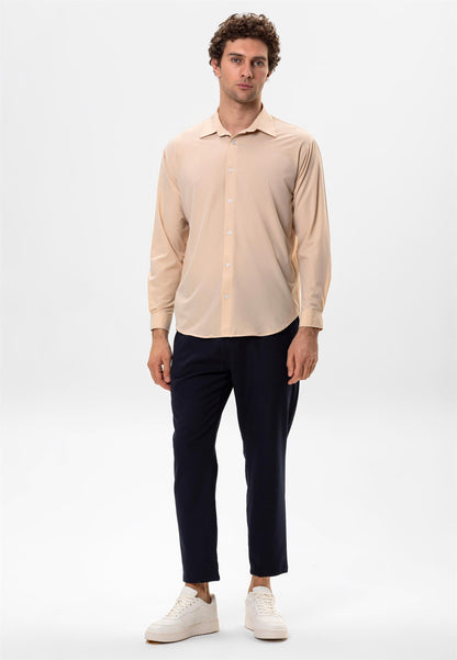 Men's Beige Comfortable Fit Shirt