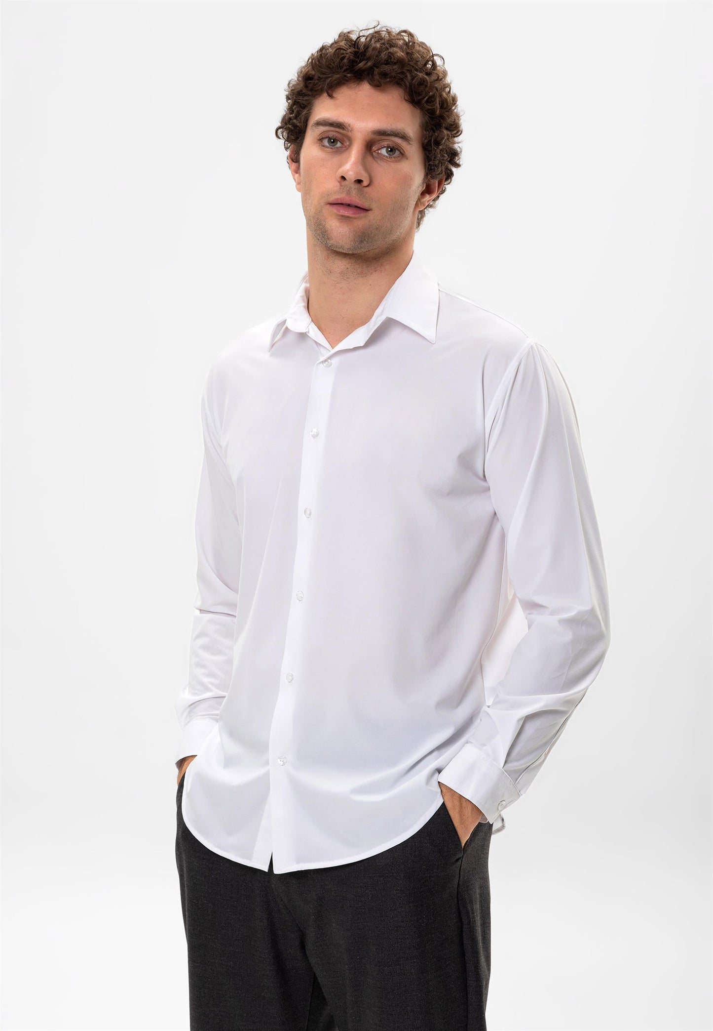 Men's White Comfortable Fit Shirt