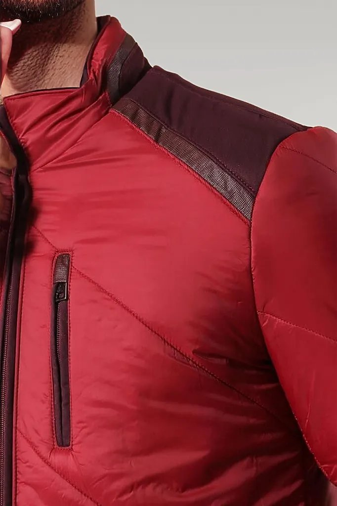 Red Quilted Down Coat