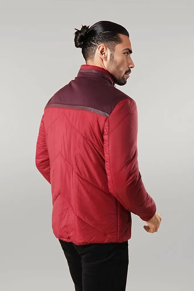 Red Quilted Down Coat