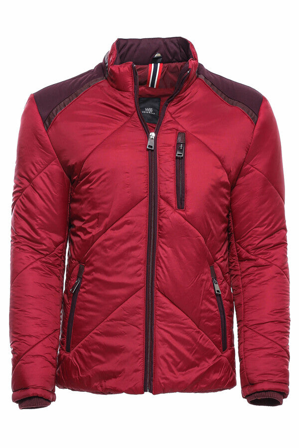 Red Quilted Down Coat