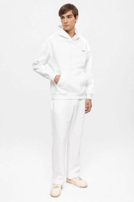 KOALA SYDNEY Men's Ecru Regular Fit Printed Tracksuit Set