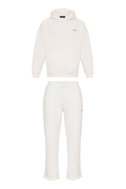 KOALA SYDNEY Men's Ecru Regular Fit Printed Tracksuit Set
