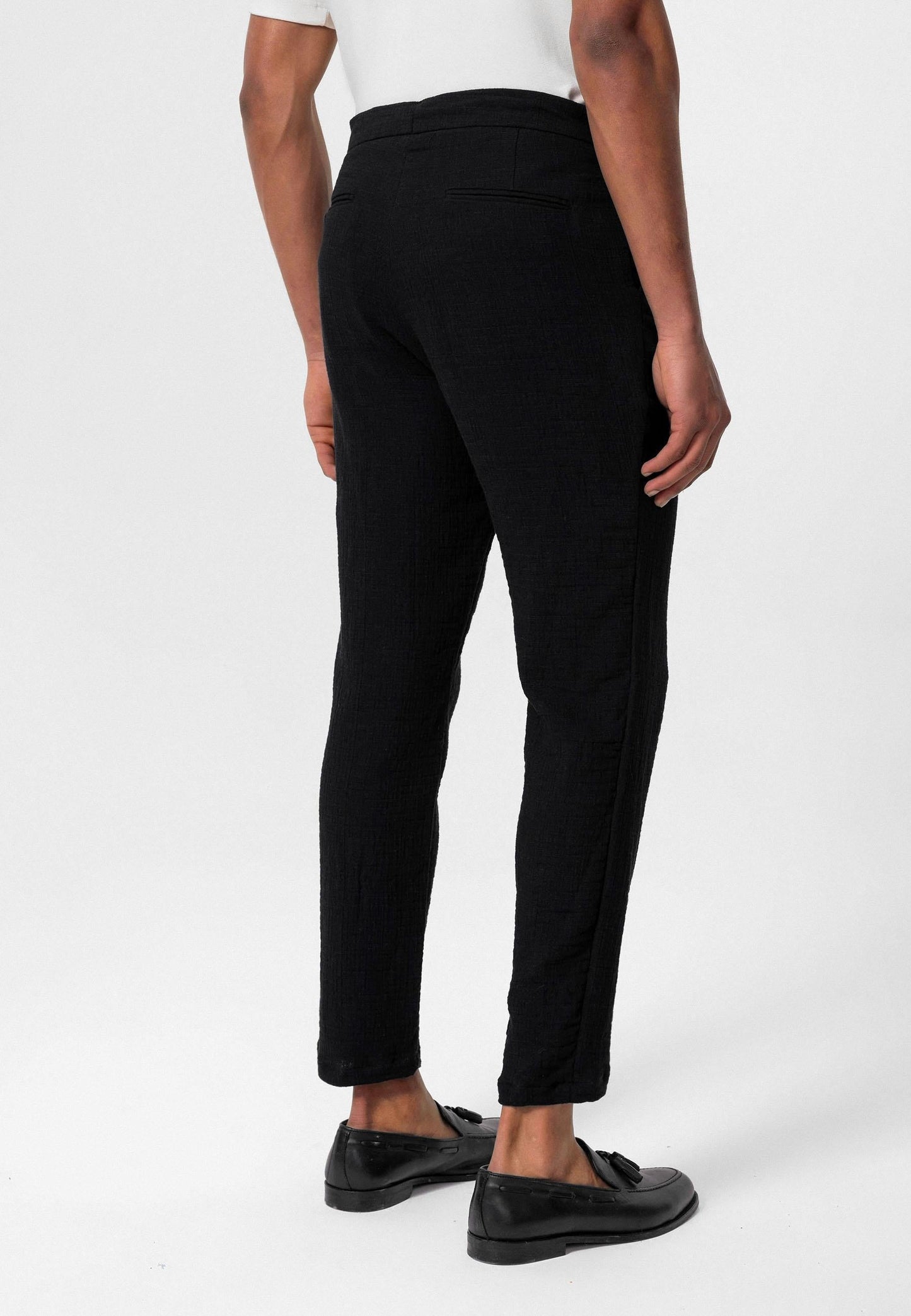 Men's Black Regular Fit Drawstring Pants