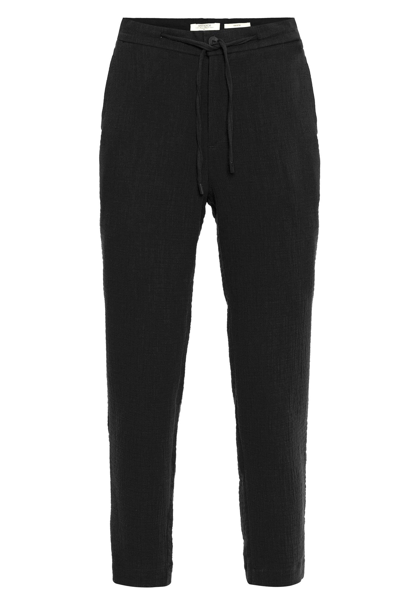 Men's Black Regular Fit Drawstring Pants